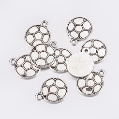 Tibetan Style Alloy FootBall/Soccer Ball Pendants&nbsp;TIBEP-A8589-AS-NR