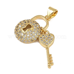 Brass Micro Pave Cubic Zirconia Pendants&nbsp;KK-I358-028G