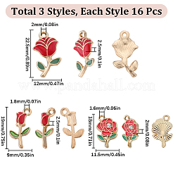 48Pcs 3 Styles Alloy Enamel Pendants&nbsp;ENAM-SC0004-79