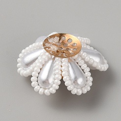 Resin Imitation Pearl Flower Sew on Shoe Decorations&nbsp;FIND-WH0420-78