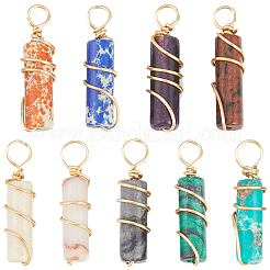 36Pcs 9 Styles Natural & Synthetic Gemstone Pendants&nbsp;G-BM0001-03