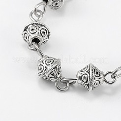 Handmade Tibetan Style Alloy Bicone Beads Chains for Necklaces Bracelets Making&nbsp;AJEW-JB00081-01