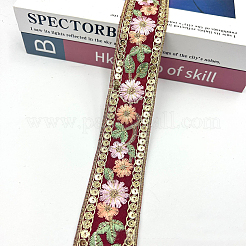 10 Yards Embroidery Flower Polyester Ribbon&nbsp;PW-WG22962-04