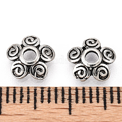 Tibetan Style 925 Sterling Silver Bead Caps&nbsp;STER-T007-69AS