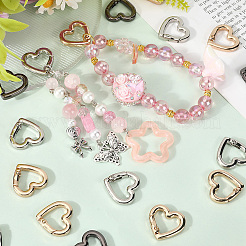 24Pcs 3 Colors Alloy Spring Gate Rings&nbsp;FIND-SC0016-38B