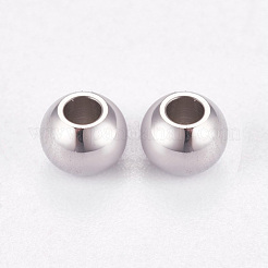 Tarnish Resistant 304 Stainless Steel Smooth Round Spacer Beads&nbsp;STAS-M006-01D