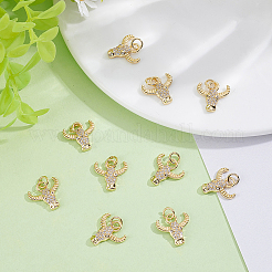 10Pcs Brass Micro Pave Cubic Zirconia Charms&nbsp;KK-BBC0024-920