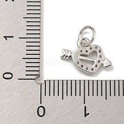 Rack Plating Brass Micro Pave Clear Cubic Zirconia Charms&nbsp;KK-U030-25P