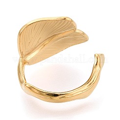 Adjustable Ion Plating(IP) 304 Stainless Steel Cuff Rings for Women&nbsp;RJEW-N052-03G