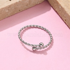 304 Stainless Steel Cuff Open Rings for Women&nbsp;RJEW-F206-01P