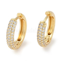 Rack Plating Ring Brass Micro Pave Cubic Zirconia Hoop Earrings&nbsp;EJEW-Z059-12G