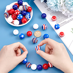 1 Set Mixed Style Acrylic Round Beads Sets&nbsp;SACR-PH0001-52F