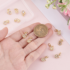 12Pcs Fruits Brass Micro Pave Cubic Zirconia Charms&nbsp;KK-BBC0024-42