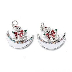 Christmas Themed Brass Micro Pave Cubic Zirconia Pendants&nbsp;ZIRC-L101-04P