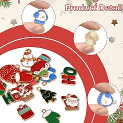 15Pcs 15 Styles Christmas Theme Alloy Enamel Pendants&nbsp;ENAM-FS0003-97