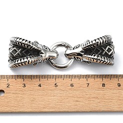 Tibetan Style 304 Stainless Steel Spring Gate Rings&nbsp;FIND-Z046-03AS-02