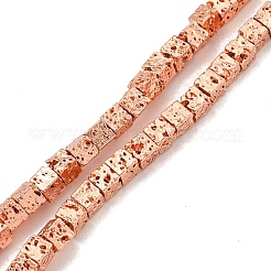 Electroplated Natural Lava Rock Beads Strands&nbsp;G-I360-Z01