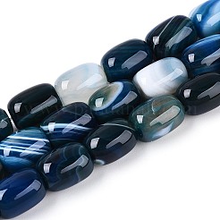 Dyed Natural Banded Agate Beads Strands&nbsp;G-T144-44D