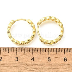 Brass Clear Cubic Zirconia Hoop Earrings&nbsp;EJEW-M047-18G