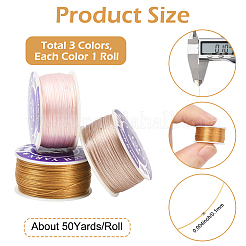 3 Rolls 3 Colors Special Coated Nylon Beading Threads for Seed Beads&nbsp;OCOR-PA0001-01A