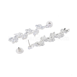 Brass Micro Pave Cubic Zirconia Stud Earrings&nbsp;EJEW-B046-16P