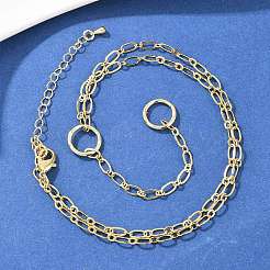 Brass Oval Link Chain Y Lariat Necklaces&nbsp;NJEW-H087-06I-G