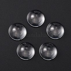 Transparent Half Round Glass Cabochons&nbsp;GGLA-R027-12mm