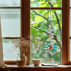 1Pc Glass Flower Hanging Ornaments&nbsp;HJEW-LP0002-65C