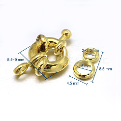 Brass Spring Ring Clasps&nbsp;X-KK-L082A-01G