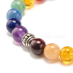 Natural Mixed Stone Round Beads Stretch Bracelets Set&nbsp;BJEW-JB07469