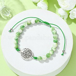 Natural Dyed White Jade Braided Bead Bracelets&nbsp;BJEW-JB09856-01