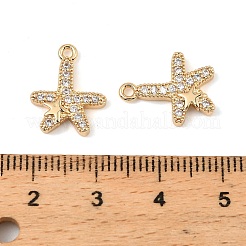 Brass Micro Pave Clear Cubic Zirconia Charms&nbsp;KK-C155-24G