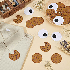 40Pcs 3 Styles Chocolate Cookies Polyester Embroidered Cloth Patch&nbsp;PATC-OC0001-05