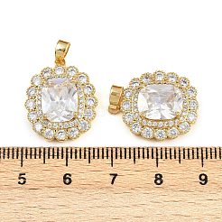 Brass Micro Pave Cubic Zirconia Pendants&nbsp;KK-K393-03G