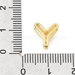 Brass Micro Pave Clear Cubic Zirconia Initial Spacer Bars&nbsp;KK-E802-34G-Y