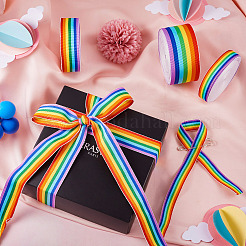 30M 3 Colors Rainbow Color Polyester Stripe Ribbons&nbsp;OCOR-TA0001-77