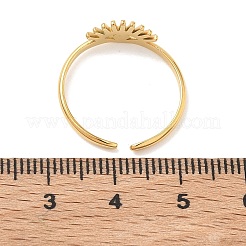 304 Stainless Steel Open Cuff Rings for Women&nbsp;RJEW-K261-16G