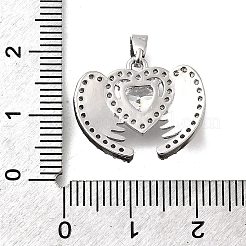 Brass Micro Pave Cubic Zirconia Pendants&nbsp;KK-P336-18P-01