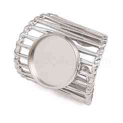 304 Stainless Steel Cuff Rings Ring Components&nbsp;SA-CBA098D-01P-D
