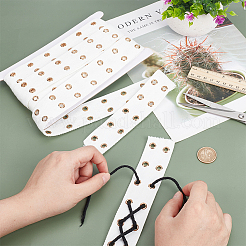 8 Yards Polyester Ribbon with 2-Row Golden Tone Alloy Eyelets&nbsp;SRIB-NB0001-18A