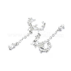 Rack Plating Brass Micro Pave Cubic Zirconia Cuff Earring&nbsp;EJEW-C086-08P