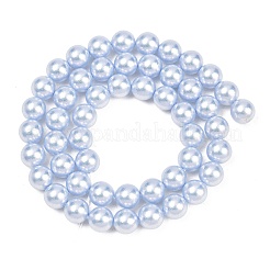 Frosted Glass Pearl Beads Strands&nbsp;GLAA-A044-08A-07