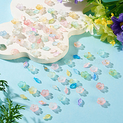 200Pcs 2 Styles Acrylic Leaf Charms & Flower Bead Caps Sets&nbsp;MACR-TA0002-91