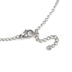 Halloween 304 Stainless Steel Curb Chain Dyed Synthetic Turquoise Tassel Necklaces&nbsp;NJEW-JN05370-02