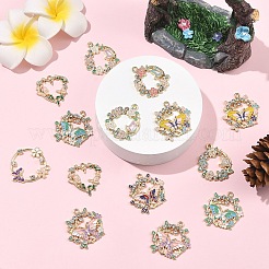 9Pcs 9 Styles Rack Plating Alloy Enamel Pendants&nbsp;FIND-YW0010-66