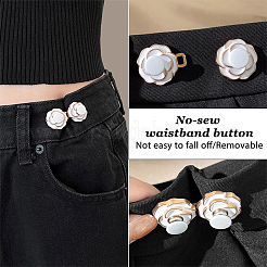 11 Sets 11 Colors Camellia Flower Alloy Enamel Adjustable Jean Button Pins&nbsp;DIY-FG0004-93