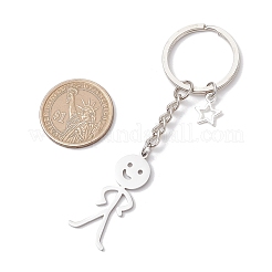 2Pcs 304 Stainless Steel  Keychains&nbsp;KEYC-JKC01163