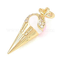 Brass Micro Pave Clear Cubic Zirconia Pendants&nbsp;KK-H273-19G