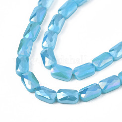 Electroplate Opaque Solid Color Glass Beads Strands&nbsp;EGLA-N002-25-A04