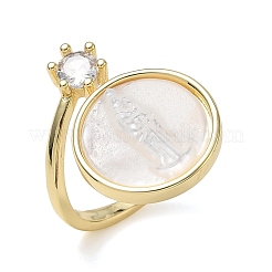 Brass Micro Pave Clear Cubic Zirconia Cuff Open Rings&nbsp;KK-CBA56EF-41B-G